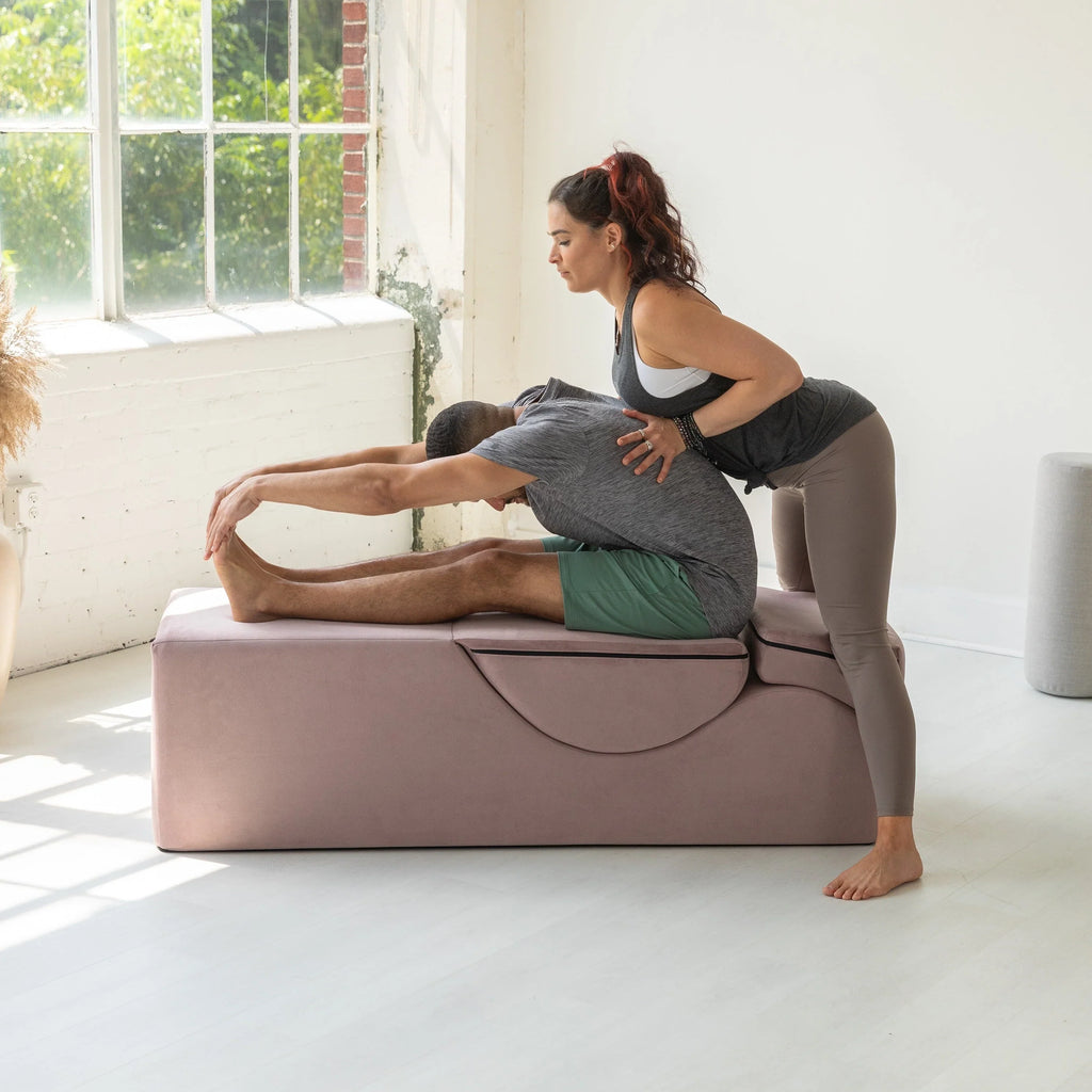 Avana Kami Méridienne convertible / yoga & massage - ottoman 2 en 1 avec fauteuil de yoga escamotable dissimulé, microvelours - N/A