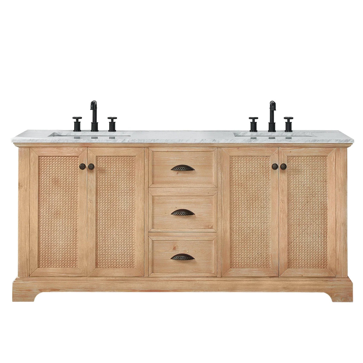 Hervas Meuble-lavabo avec dessus en marbre naturel sans miroir