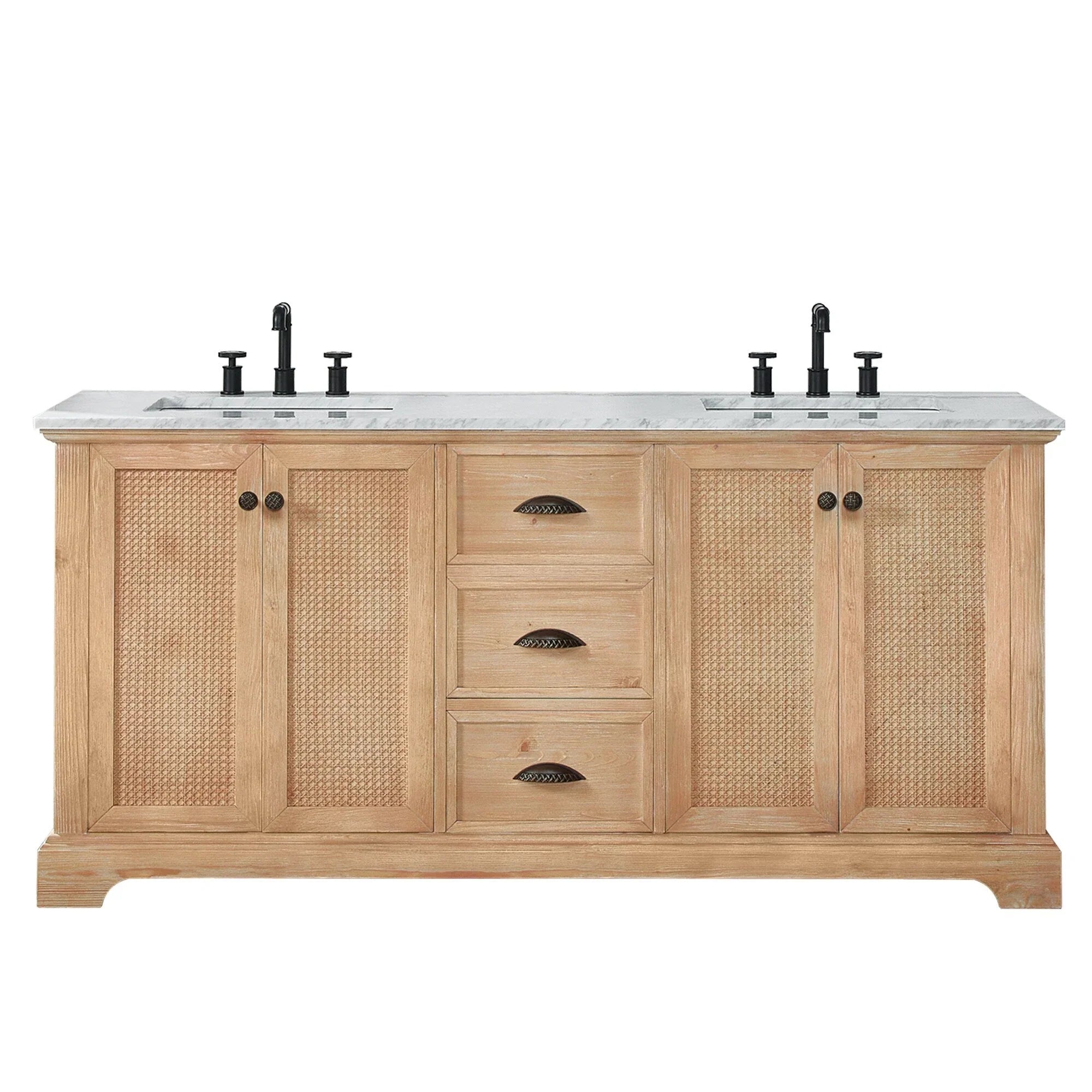 Hervas Meuble-lavabo avec dessus en marbre naturel sans miroir