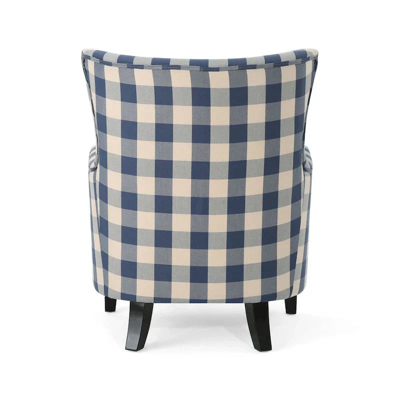 Fauteuil rembourré à dossier haut avec pieds en bois Modern Retro 30.25 pour le salon