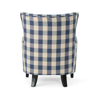 Fauteuil rembourré à dossier haut avec pieds en bois Modern Retro 30.25 pour le salon