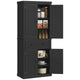 Meuble de rangement de cuisine autoportant traditionnel de 72 pouces avec 4 portes et 3 étagères réglables, grand tiroir central