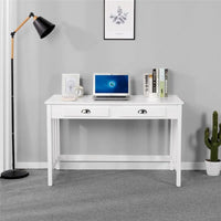 Bureau informatique Yaheetech, station de travail moderne avec organisateur flottant amovible, 4 tiroirs, pieds en bois de pin