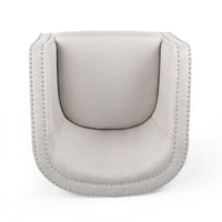 Fauteuil pivotant, style baril rond classique, tissu beige blé