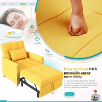 AECOJOY - Fauteuil convertible 3 en 1 avec coussin et dossier inclinable