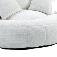 Canapé paresseux à dossier haut en chenille avec 3 coussins et pouf surdimensionné