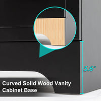 Wavy Line Ensemble meuble-lavabo de salle de bain 30/36/48 avec vasque & robinet