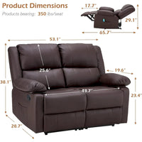 Causeuse inclinable 2 places AECOJOY avec fonction de chaleur et de massage