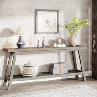 Table console de ferme de 70,9 pouces à 2 niveaux, étroite et longue, à placer derrière le canapé