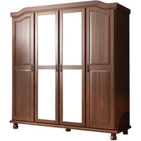 Palace Imports Armoire-penderie Kyle 4 portes 100% bois massif avec portes en bois massif ou miroir