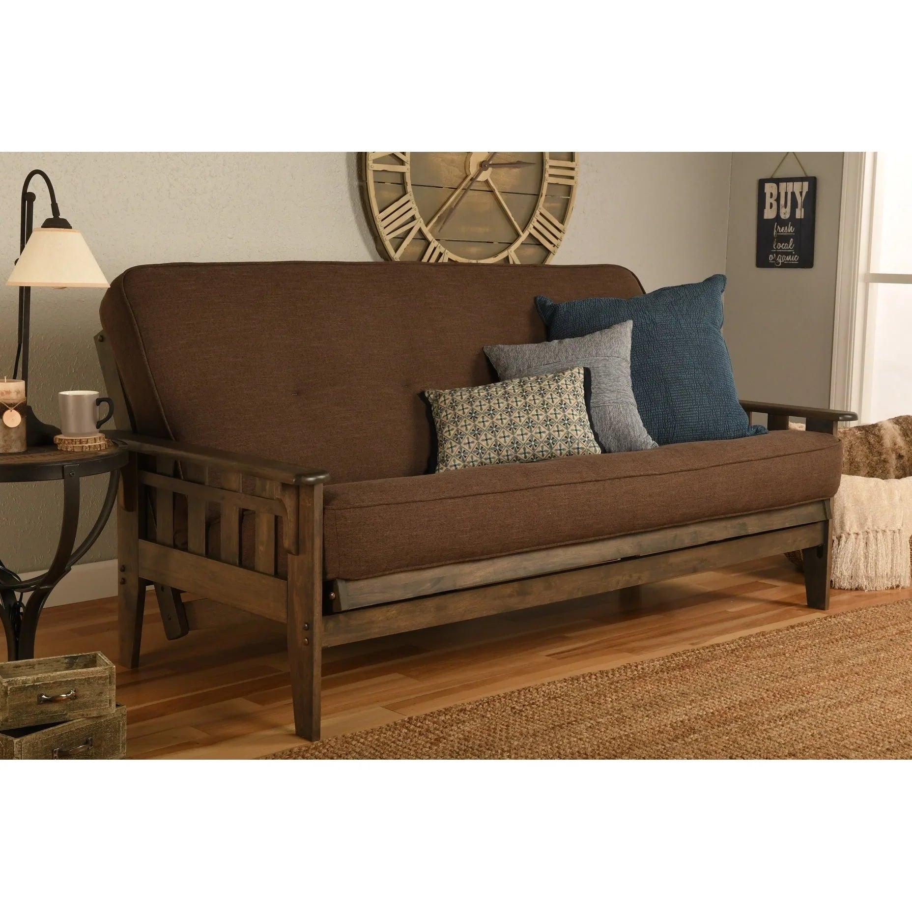 Somette Tucson Ensemble futon taille Full rustique noyer avec matelas