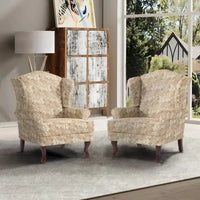 Lot de 2 fauteuils d'appoint à oreilles traditionnels rembourrés