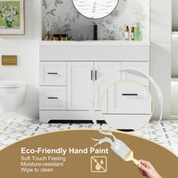 Wavy Line Ensemble meuble-lavabo de salle de bain 30/36/48 avec vasque & robinet
