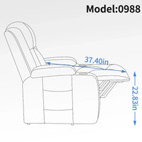 Fauteuil inclinable releveur électrique Lazy Boy, fauteuil de massage moderne à moteur unique avec chauffage lombaire, port de chargement USB, porte-gobelets