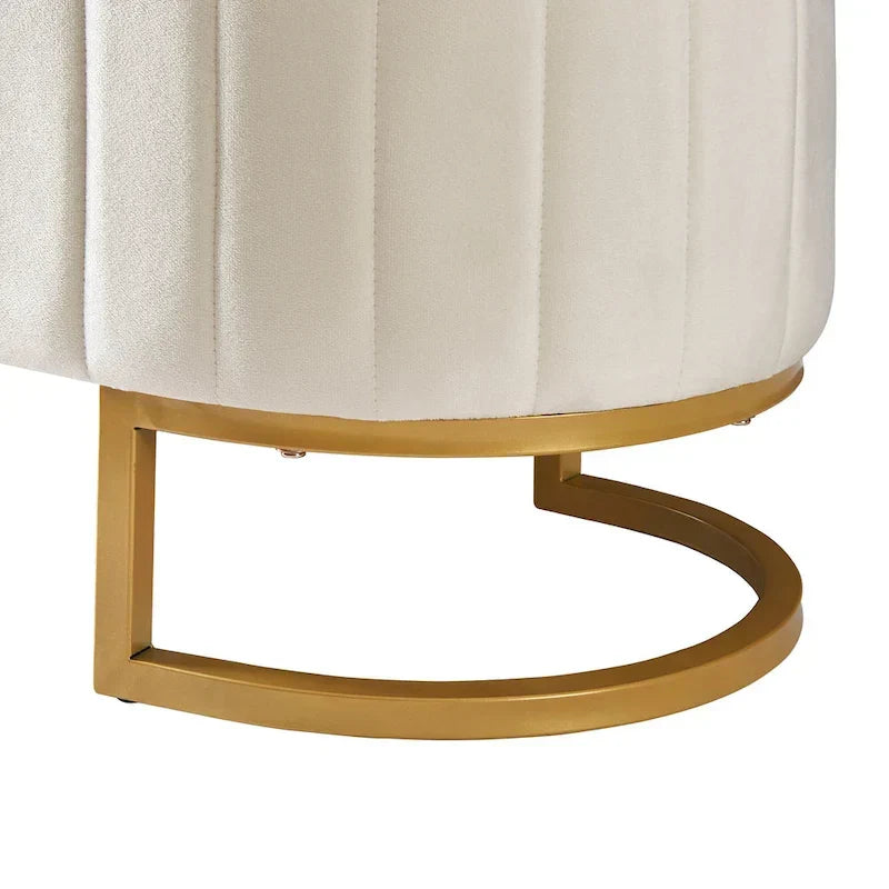 Ensembles de chambre à coucher 2 pièces – Lit plateforme double avec LED et pouf de rangement