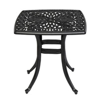 Patio 21 Table de salle à manger en fonte d'aluminium avec trou pour parasol
