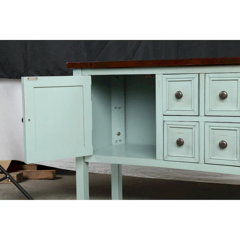 Buffet commode de style rétro en bois avec étagère inférieure, facile à assembler, pour salon, cuisine, entrée