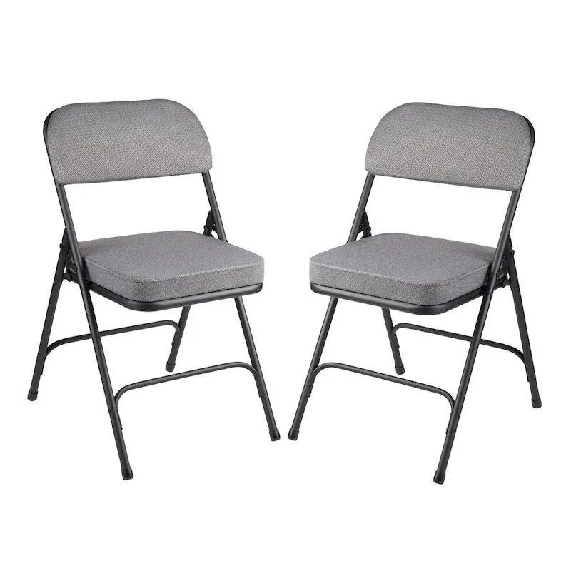 Chaise pliante de luxe matelassée en tissu de la collection Bernadine de Hampden Furnishings, lot de 2
