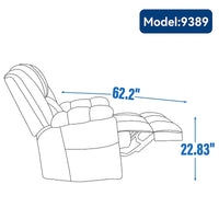 Fauteuil Inclinable Pivotant à Bascule en Tissu Lazy Boy, Grand Fauteuil Inclinable Manuel Surdimensionné avec Accoudoirs Matelassés et Dossier à Coussin