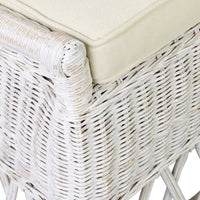 Chaise d'appoint de salle à manger capitonnée en rotin naturel par East at Main