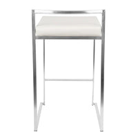 Tabouret de comptoir Silver Orchid Forrest en acier inoxydable empilable et entièrement soudé (lot de 2)