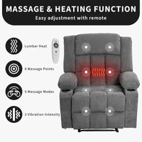 Fauteuil inclinable télécommandé avec fonction chauffage et massage