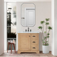 Hervas Meuble-lavabo avec dessus en marbre naturel sans miroir