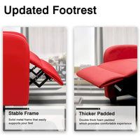 Fauteuil inclinable à dossier basculant en similicuir, marron / noir / gris / kaki / rouge / beige, simple