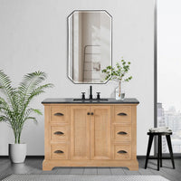 Hervas Meuble-lavabo avec dessus en marbre naturel sans miroir