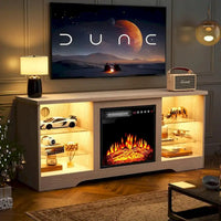 Meuble TV cheminée Bossin 58" avec foyer électrique 18", centre de divertissement moderne pour téléviseurs 65", console TV