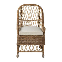Chaise de salle à manger capitonnée en rotin curviligne Bayside par East at Main - 22x23x39