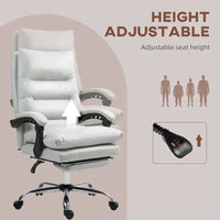 Vinsetto Chaise de bureau de massage inclinable chauffante à vibration en microfibre