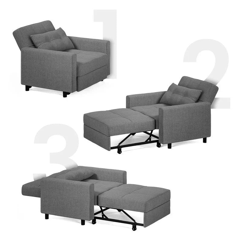 Canapé-lit réglable 3 en 1, fauteuil-canapé escamotable, lit pliant convertible pour salon