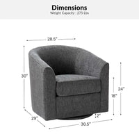Fauteuil Cuenca moderne en tissu avec piètement pivotant