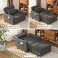Canapé-lit réglable 3 en 1, fauteuil-canapé escamotable, lit pliant convertible pour salon