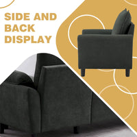 Canapé d'angle 3 places avec fauteuil et pouf pour salon