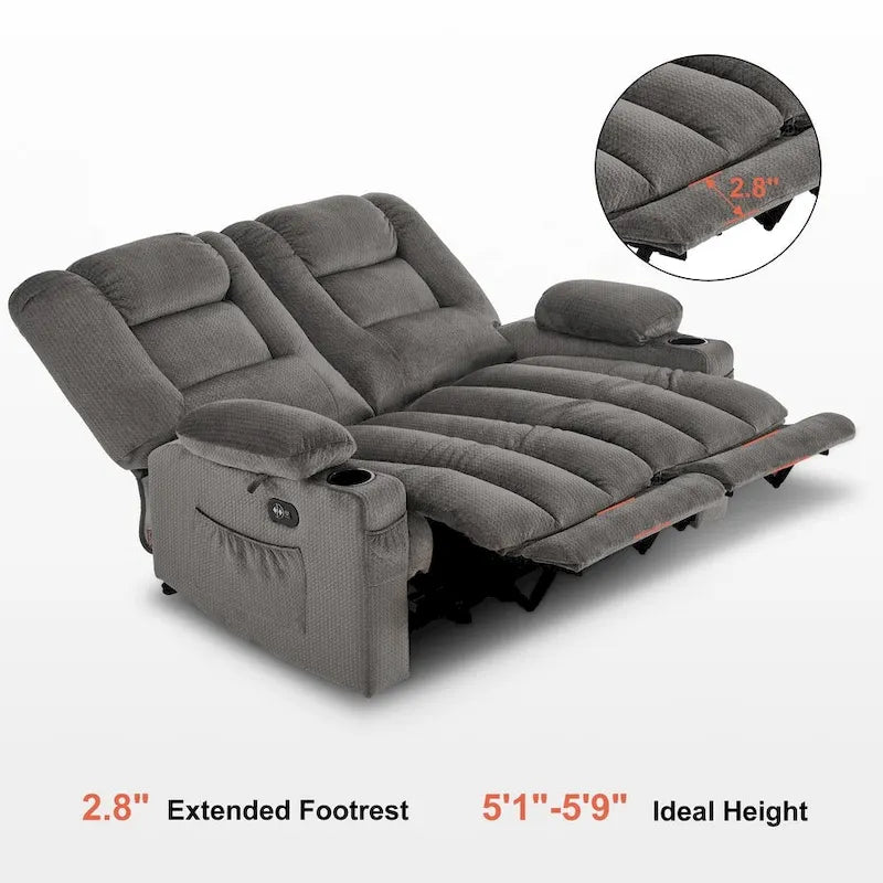 Causeuse Inclinable Électrique MCombo avec Chaleur et Massage, Tissu PR648