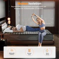 SweDrea Matelas hybride moelleux en mousse à mémoire de forme 8/12 po, rafraîchissant respirant avec CertiPUR-US, SGS et OEKO-TEX