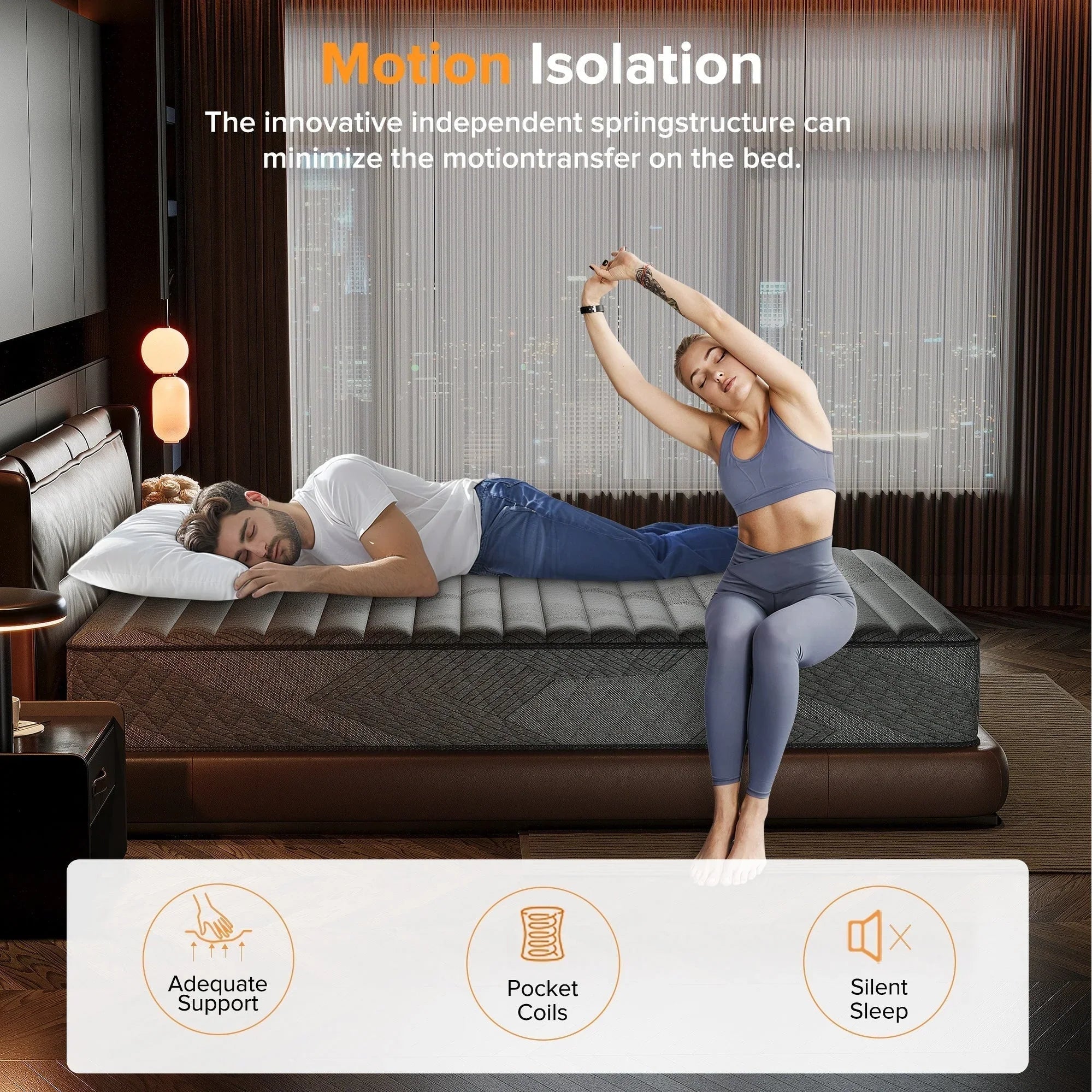 SweDrea Matelas hybride moelleux en mousse à mémoire de forme 8/12 po, rafraîchissant respirant avec CertiPUR-US, SGS et OEKO-TEX