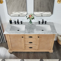 Hervas Meuble-lavabo avec dessus en marbre naturel sans miroir