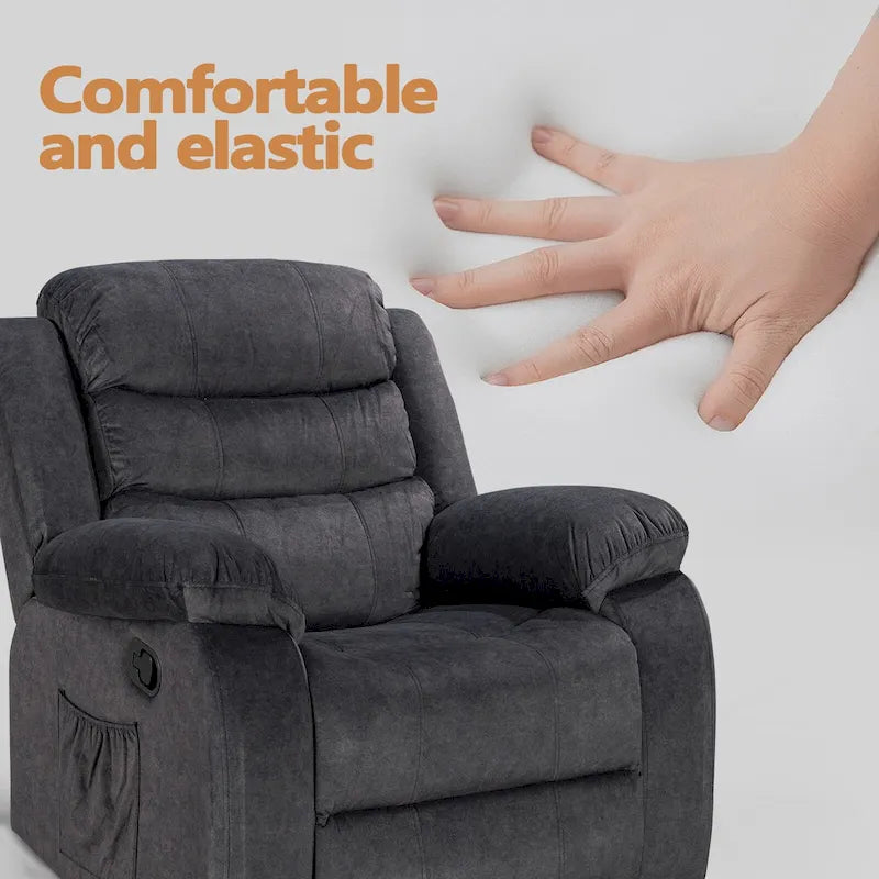 Fauteuil Inclinable Moelleux avec Fonction Massage et Chaleur