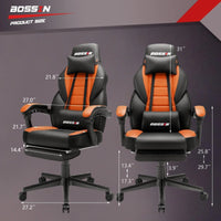 BOSSIN Chaise de gaming style racing, chaise de gamer grande et haute 300 lb à dossier haut chaise informatique