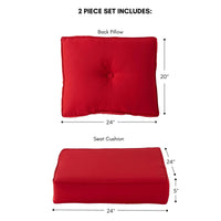 Sunbrella Ensemble de coussins d'extérieur à assise profonde premium 2 pièces