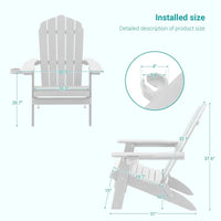 Bonosuki Lot de 2 chaises pliantes Adirondack pour patio et brasero