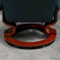 Fauteuil Inclinable HomCom en Similicuir Réglable Manuel à Base Pivotante avec Repose-Pieds Confortable et Relaxant