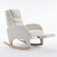 Fauteuil à Bascule d'Allaitement Ergonomique en Tissu avec Repose-Pieds Réglable