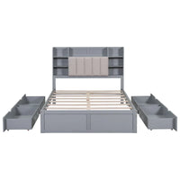 Cadre de lit avec 4 tiroirs de rangement portables sous le lit