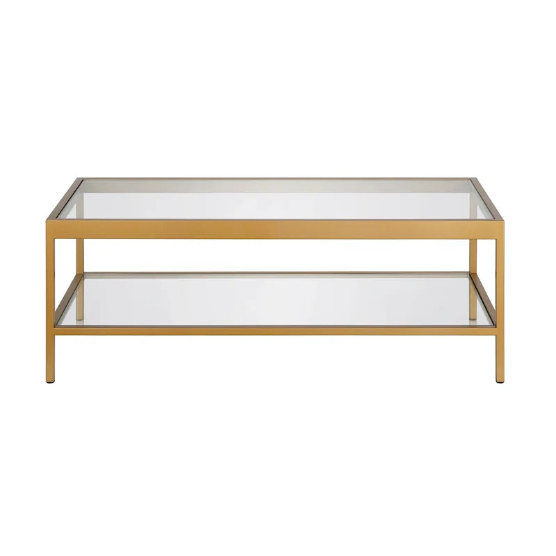 Table basse Alexis en métal et verre