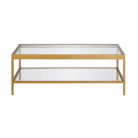 Table basse Alexis en métal et verre
