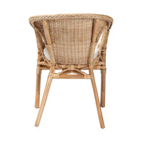 Chaise de salle à manger Abbey en rotin naturel, style bohème moderne